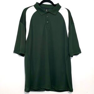 Reebok Mens Green Playdry Athletic Polo​​​​​​​​​​​​​​​​​​​​​​​​​​